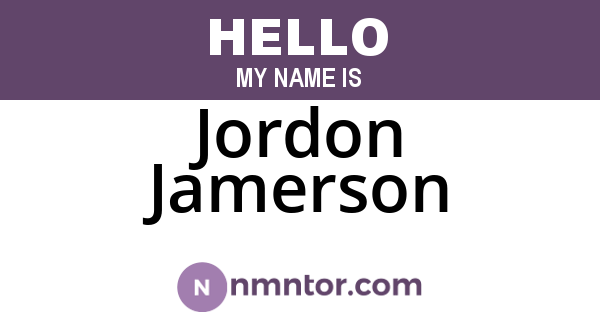 Jordon Jamerson