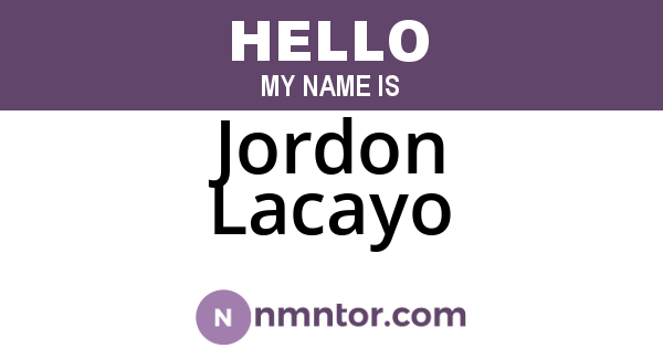 Jordon Lacayo