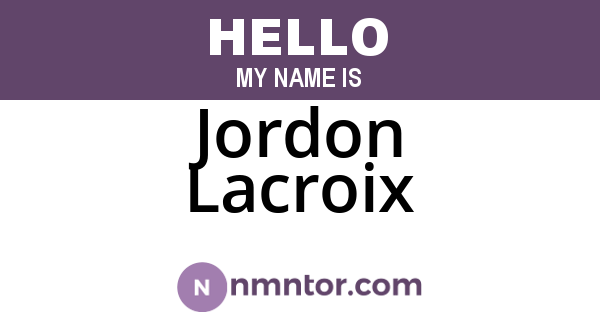 Jordon Lacroix