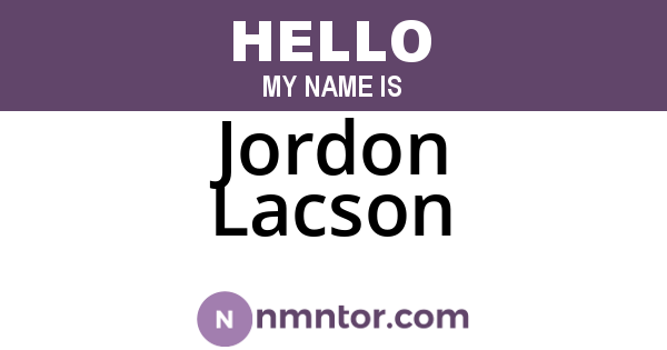 Jordon Lacson