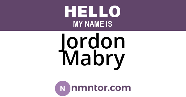 Jordon Mabry