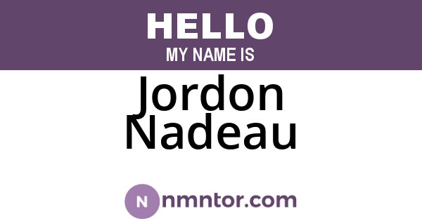 Jordon Nadeau