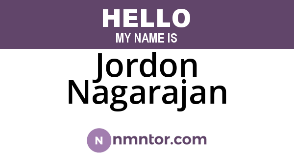 Jordon Nagarajan