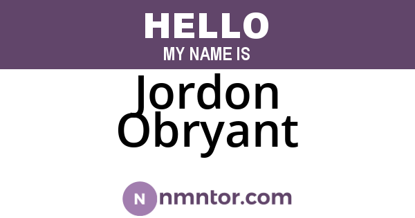 Jordon Obryant
