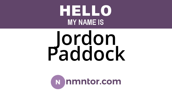 Jordon Paddock