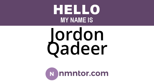 Jordon Qadeer