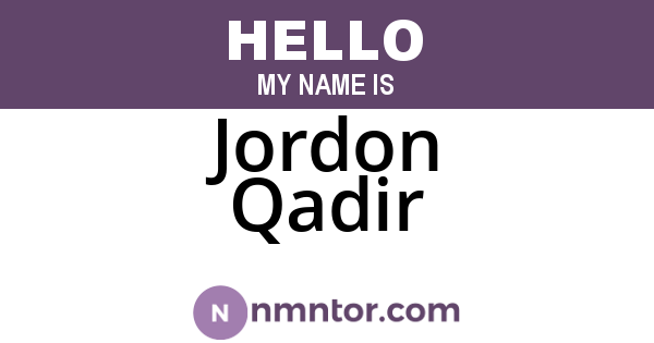 Jordon Qadir
