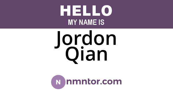 Jordon Qian
