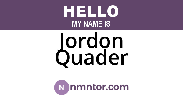 Jordon Quader