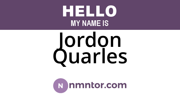 Jordon Quarles