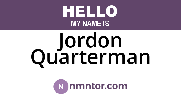 Jordon Quarterman