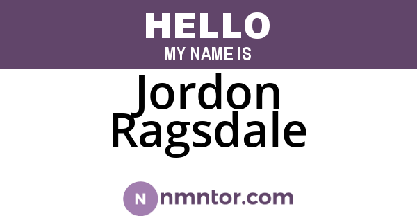 Jordon Ragsdale