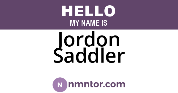 Jordon Saddler