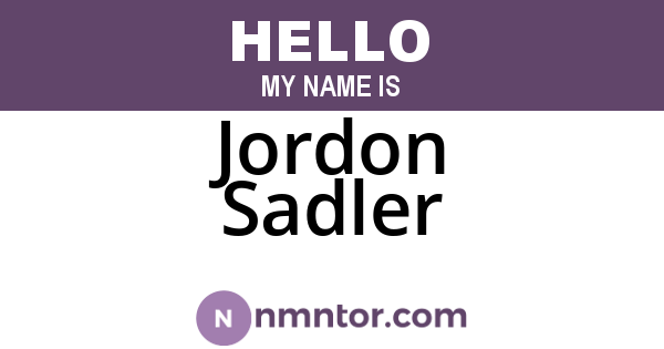 Jordon Sadler