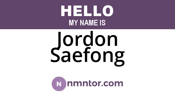 Jordon Saefong
