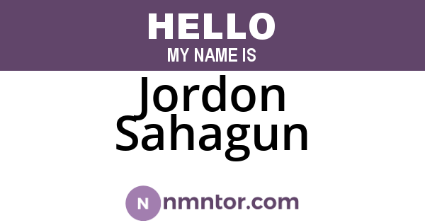 Jordon Sahagun