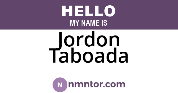 Jordon Taboada