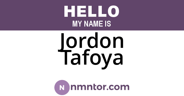 Jordon Tafoya