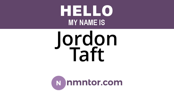 Jordon Taft