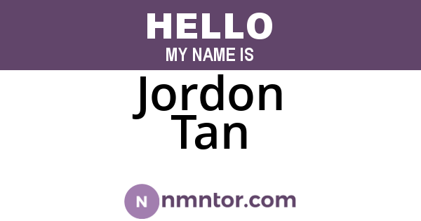 Jordon Tan