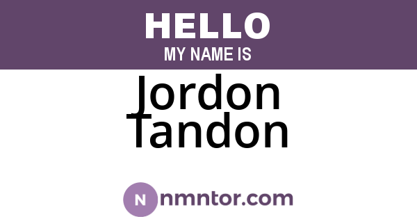 Jordon Tandon