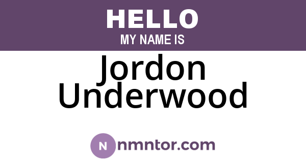 Jordon Underwood