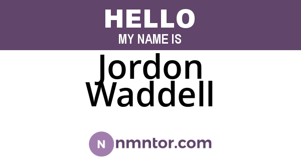 Jordon Waddell