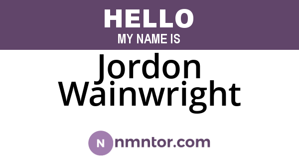 Jordon Wainwright