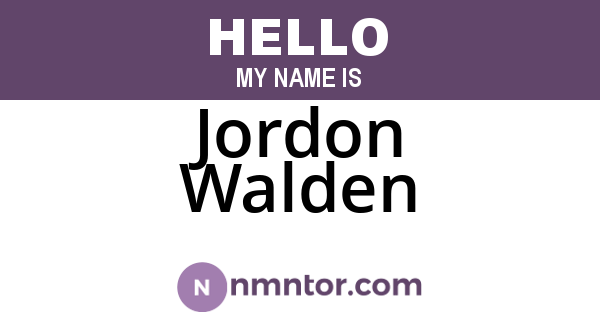 Jordon Walden
