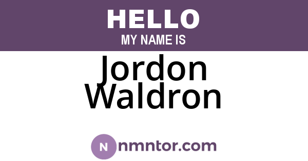Jordon Waldron