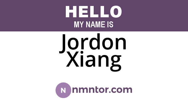 Jordon Xiang