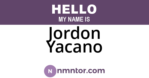 Jordon Yacano
