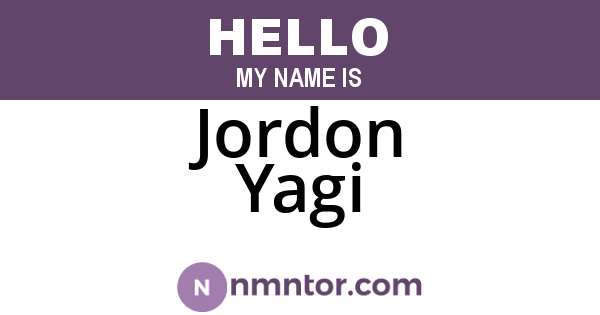 Jordon Yagi