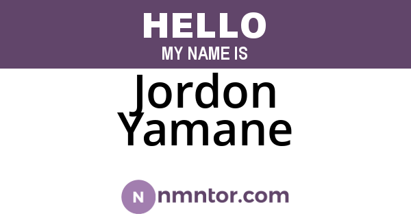 Jordon Yamane