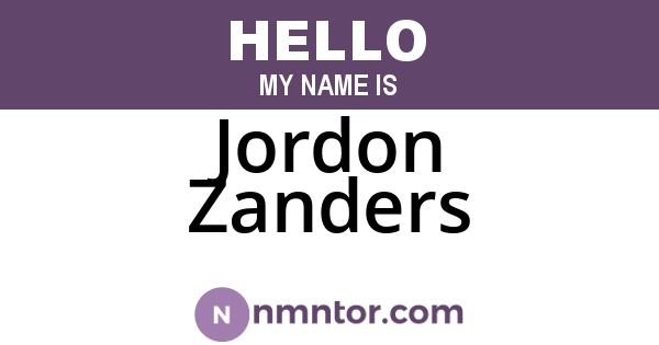 Jordon Zanders