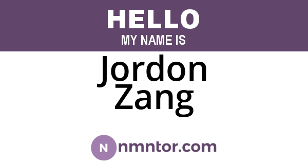 Jordon Zang