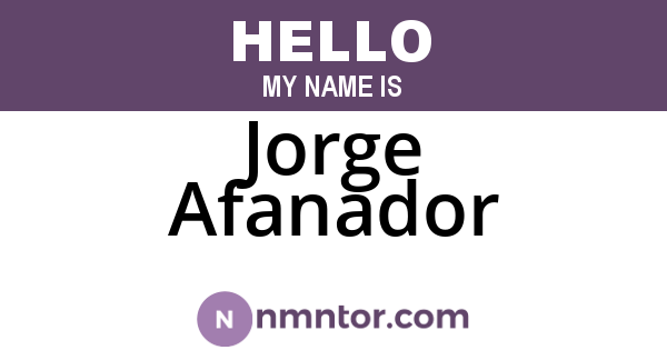 Jorge Afanador