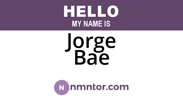 Jorge Bae
