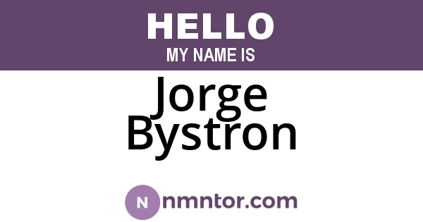Jorge Bystron