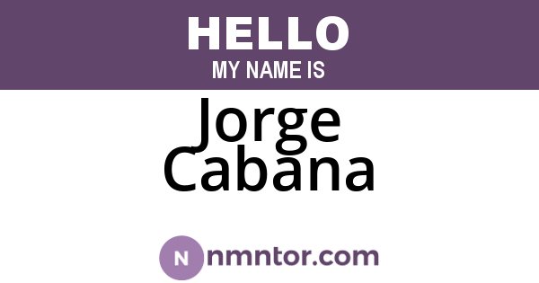 Jorge Cabana
