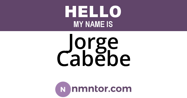 Jorge Cabebe