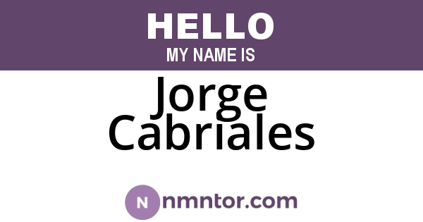 Jorge Cabriales