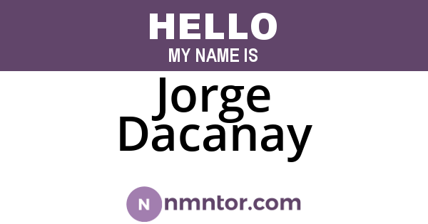 Jorge Dacanay