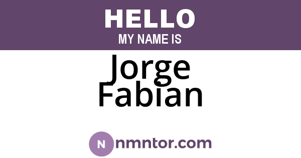 Jorge Fabian