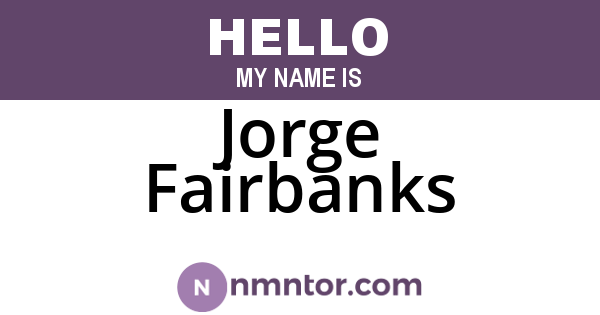 Jorge Fairbanks