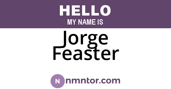 Jorge Feaster