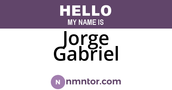 Jorge Gabriel