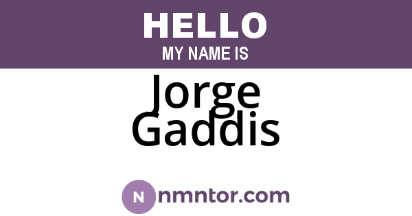 Jorge Gaddis