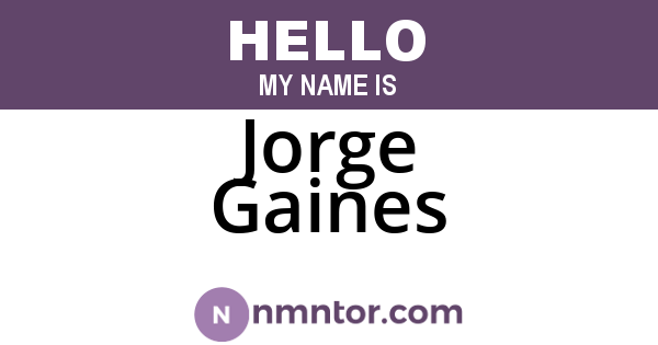 Jorge Gaines