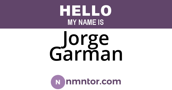 Jorge Garman
